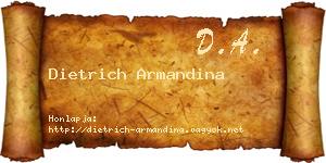 Dietrich Armandina névjegykártya